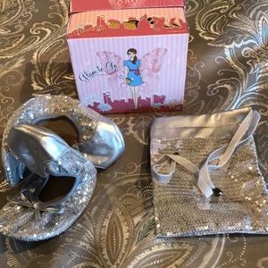 Sequin Slippers with Carrying Pouch